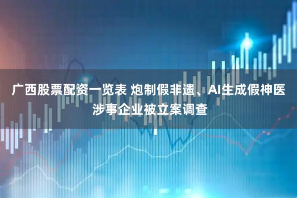 广西股票配资一览表 炮制假非遗、AI生成假神医 涉事企业被立案调查
